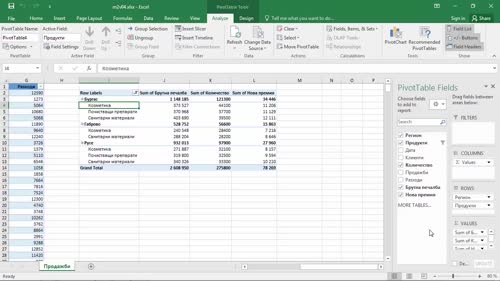 Формули в обобщаващата осева таблица - Calculated field