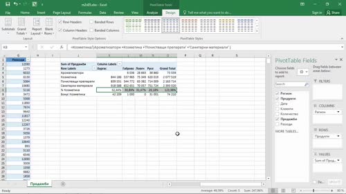Формули в обобщаващата осева таблица - Calculated Item