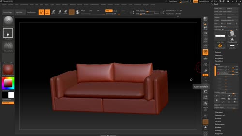 Гънки на възглавнички за облягане в Zbrush