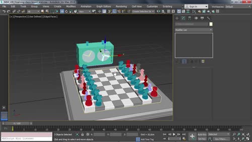 Упражнение – Finalizing chess board scene