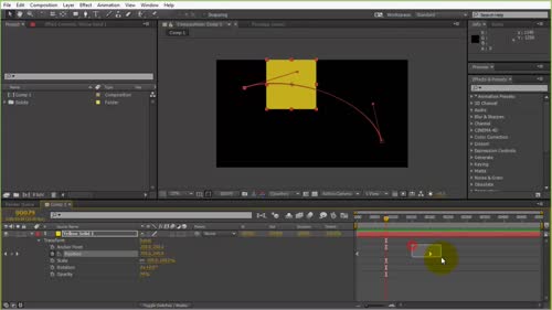 Коригиране на крива на анимацията чрез "Graph editor".