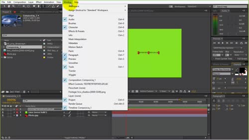 Основни видове слоеве в After Effects. "Solid layer" и "Text layer"