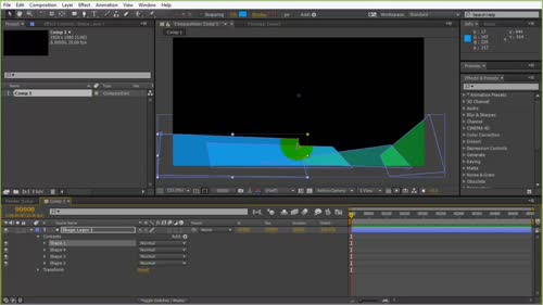 Създаване на "Shape layer" и опциите, които предоставя.