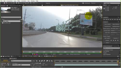 "Тракване на билборд в After Effects.