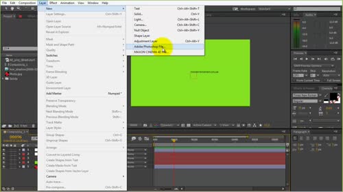 Видове слоеве в After Effects. "Null layer" и "Adjustment layer"