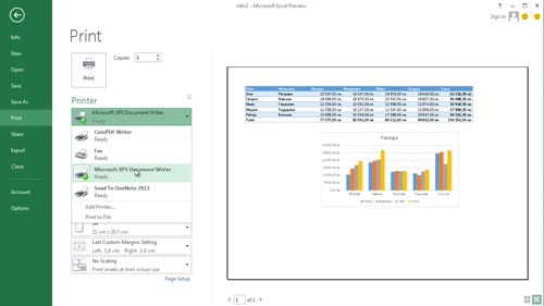 Принципи при принтиране с Excel. Интерфейс, размери на листа и ориентация