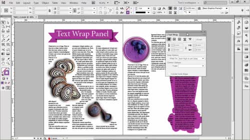 Поставяне на текст около обекти (Text wrap panel)