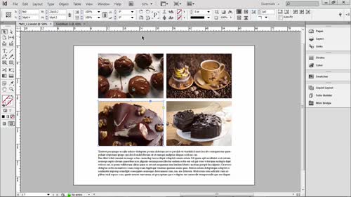Интерфейсът на Indesign