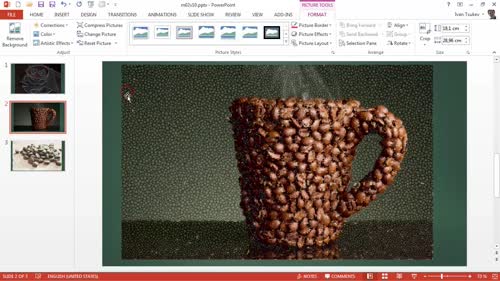 Артистични ефекти на снимки в PowerPoint