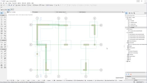 Поставяне на рандбалки с инструмента Beam Tool и основни настройки на елемента греда