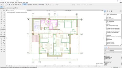 Оразмеряване на етажите. Асоциативност на оразмеряването в ArchiCAD