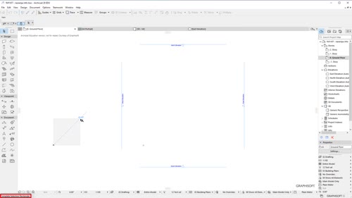 Основни помощници в работата с ArchiCAD - информационна палитра (Info Box palette), инструмент стрелка (Arrow Tool) и статусна лента (Status bar)