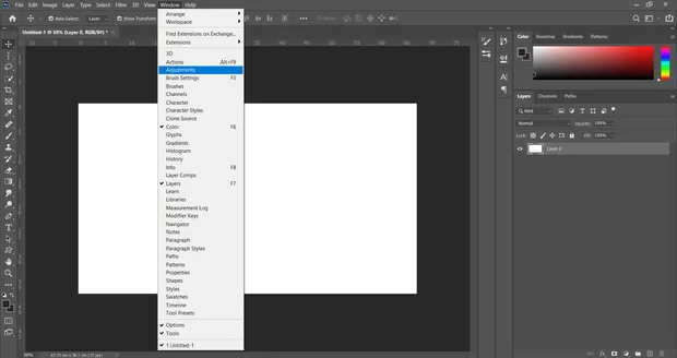 активиране на панела adjustments photoshop ръководство aula.bg