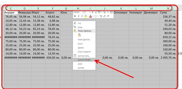 Защо вместо въведените числа, в Excel, виждам странни символи?