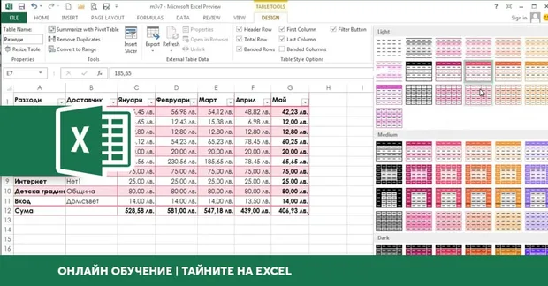 Обучение по Excel с практически задачи и анализ на данни