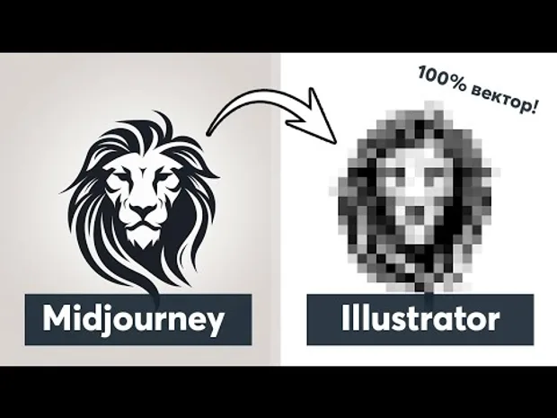 Midjourney + Illustrator. Дизайн на лого
