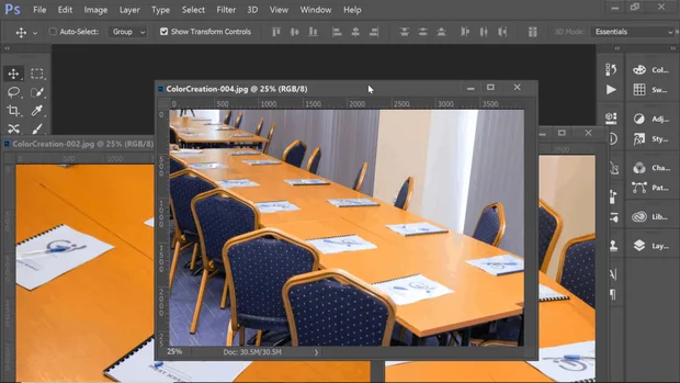 Отваряне на файловете във Photoshop в отделни табове