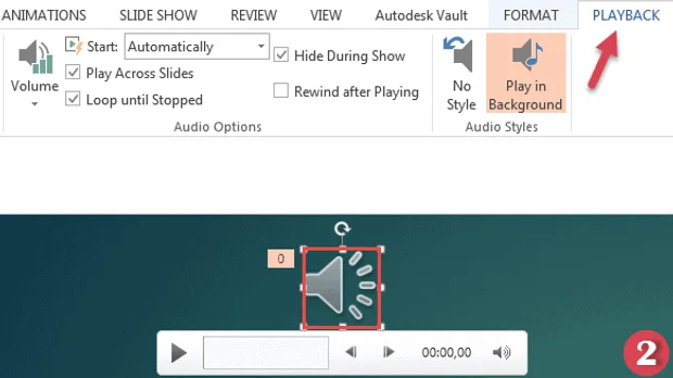 Раздел Playback в PowerPoint