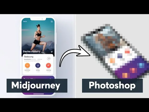 Midjourney + Photoshop. Дизайн на мобилно приложение с AI