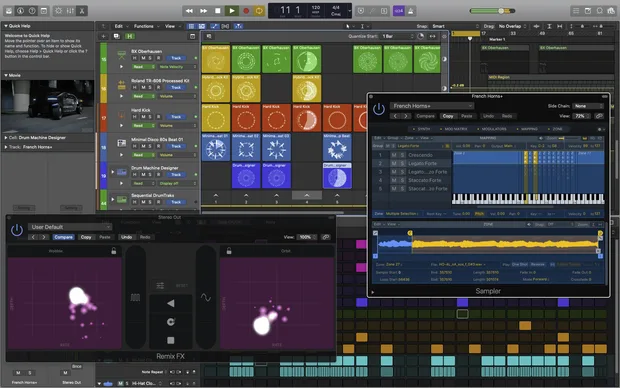 Logic Pro X интерфейс