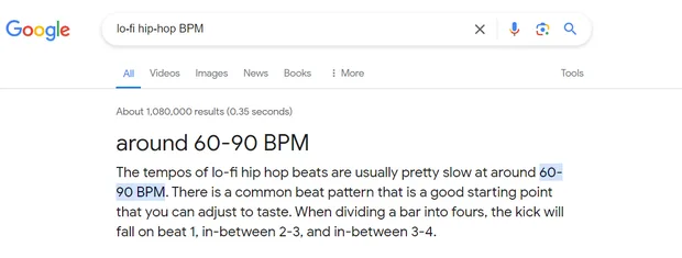 Композиране на песен с Logic Pro X - googling BPM
