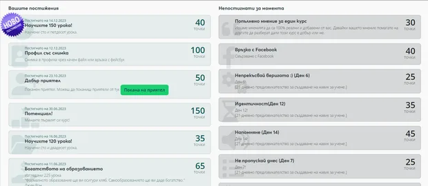 Аула точки и постижения