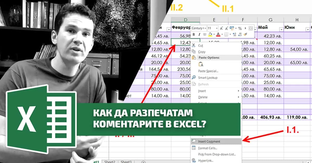 Как да разпечатам коментарите в Excel?
