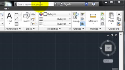 AutoCAD Бутон, бърза лента с инструменти и инфоцентър