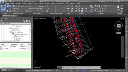 Палета със Civil 3D инструменти (Toolspace). Раздел Prospector