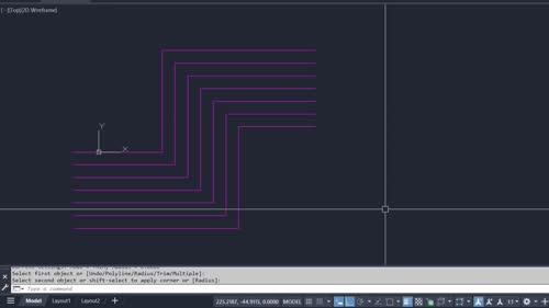 Бързо съединяване на отделни линии с Fillet