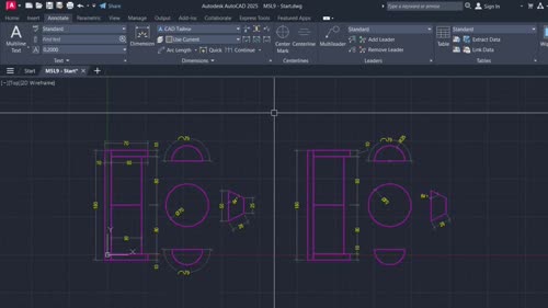 Специализирани команди за оразмеряване – Linear, Aligned, Angular и ArcLength