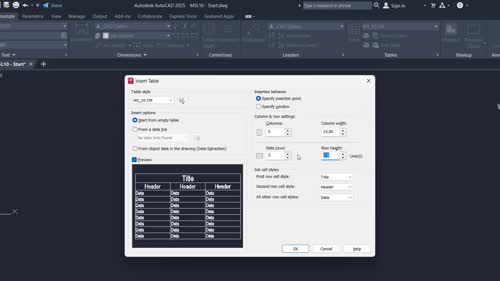 Създаване и настройка на таблици. Работа с Table Style
