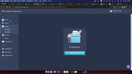 Aragon - създаване на организация по шаблон
