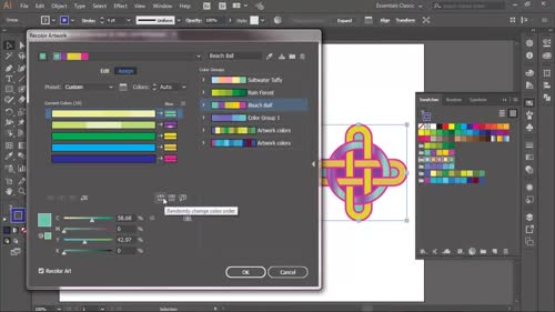 Цветови хармонии с Color Guide и преоцветяване с Recolor Artwork (Упражнение)