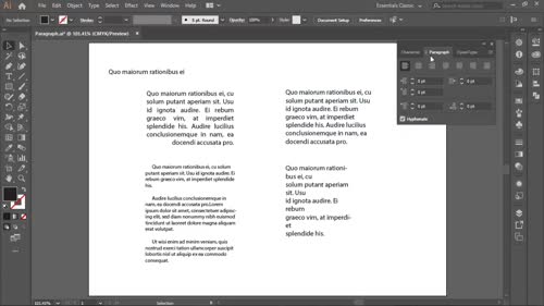 Панел Paragraph