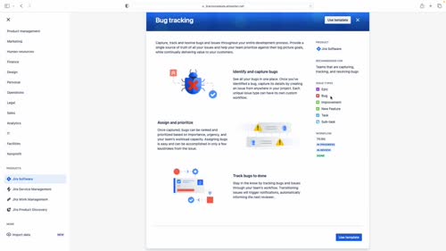 База с шаблони за Jira Software проекти (Templates)