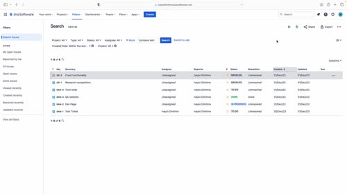 Намиране на issues и разликите между Basic и Advanced search