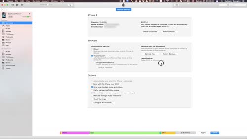 Менажериране на Apple устройства в iTunes