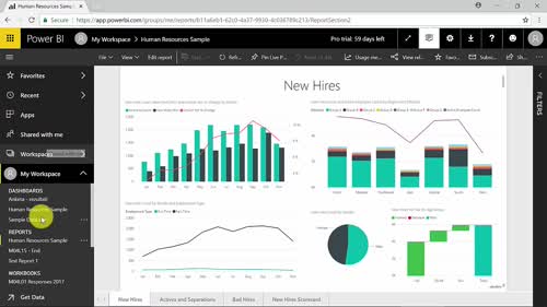 Интерфейс на PowerBI Service