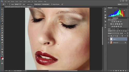 Spot healing brush tool