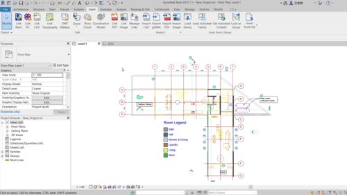 Управление и настройки на зареден CAD файл в Revit проект