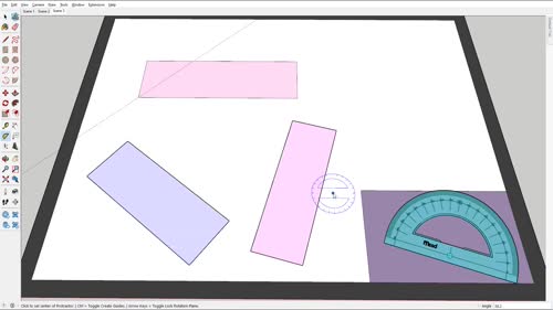 Инструмента Tape и Protractor. Измерване и създаване на помощни линии