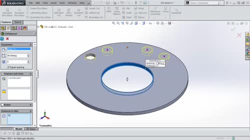 Ротационно размножаване на градивни елементи (Circular Pattern)