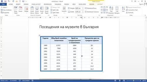 Коректно позициониране и събиране на таблица в рамките на листа